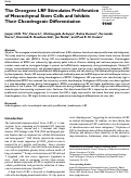 Cover page: The Oncogene LRF Stimulates Proliferation of Mesenchymal Stem Cells and Inhibits Their Chondrogenic Differentiation.