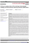 Cover page: A 20-year scoping review of the veterinary interventional radiology and interventional endoscopy literature (2000-2019).