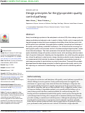 Cover page: Design principles for the glycoprotein quality control pathway