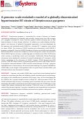 Cover page: A genome-scale metabolic model of a globally disseminated hyperinvasive M1 strain of Streptococcus pyogenes.