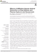 Cover page: Effects of Affiliative Human–Animal Interaction on Dog Salivary and Plasma Oxytocin and Vasopressin