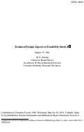 Cover page: Technical design aspects of Feasibility Study-II