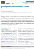 Cover page: Harmonizing model organism data in the Alliance of Genome Resources