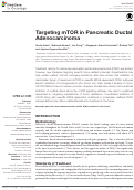 Cover page: Targeting mTOR in Pancreatic Ductal Adenocarcinoma