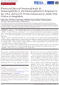 Cover page: Plasma and Mucosal Immunoglobulin M, Immunoglobulin A, and Immunoglobulin G Responses to the Vibrio cholerae O1 Protein Immunome in Adults With Cholera in Bangladesh