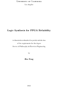 Cover page: Logic Synthesis for FPGA Reliability