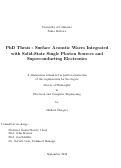 Cover page: Surface Acoustic Waves Integrated with Solid-State Single Photon Sources and Superconducting Electronics