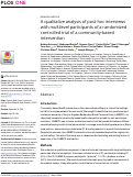 Cover page: A qualitative analysis of post-hoc interviews with multilevel participants of a randomized controlled trial of a community-based intervention.