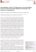 Cover page: Internalization of HIV-1 by Phagocytes Is Increased When Virions Are Opsonized with Multimeric Antibody in the Presence of Complement