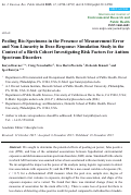 Cover page: Pooling Bio-Specimens in the Presence of Measurement Error and Non-Linearity in Dose-Response: Simulation Study in the Context of a Birth Cohort Investigating Risk Factors for Autism Spectrum Disorders