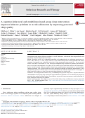 Cover page: A cognitive-behavioral and mindfulness-based group sleep intervention improves behavior problems in at-risk adolescents by improving perceived sleep quality