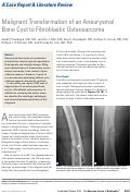 Cover page: Malignant Transformation of an Aneurysmal Bone Cyst to Fibroblastic Osteosarcoma.