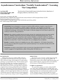 Cover page: Asynchronous Curriculum “Socially Synchronized”: Learning Via Competition