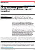 Cover page: CSF tau microtubule-binding region identifies pathological changes in primary tauopathies