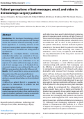 Cover page: Patient perceptions of text-messages, email, and video in dermatologic surgery patients