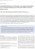 Cover page: Individual Differences in Resting Corticospinal Excitability Are Correlated with Reaction Time and GABA Content in Motor Cortex.