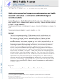 Cover page: Multi-omics approaches in psychoneuroimmunology and health research: Conceptual considerations and methodological recommendations.