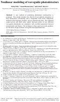 Cover page: Nonlinear modeling of waveguide photodetectors