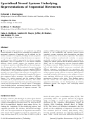 Cover page: Specialized Neural Systems Underlying Representations of Sequential Movements