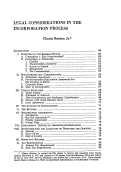 Cover page: Legal Considerations in the Incorporation Process