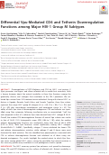 Cover page: Differential Vpu-Mediated CD4 and Tetherin Downregulation Functions among Major HIV-1 Group M Subtypes