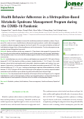 Cover page: Health Behavior Adherence in a Metropolitan-Based Metabolic Syndrome Management Program during the COVID-19 Pandemic.