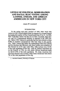 Cover page: Levels of Political Mobilization and Racial Bloc Voting among Latinos, Anglos, and African Americans in New York City