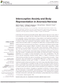 Cover page: Interoceptive Anxiety and Body Representation in Anorexia Nervosa