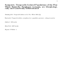 Cover page: Sympatric, temporally isolated populations of the pine white butterfly Neophasia menapia, are morphologically and genetically differentiated