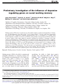 Cover page: Preliminary investigation of the influence of dopamine regulating genes on social working memory