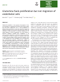 Cover page: Glutamine fuels proliferation but not migration of endothelial cells