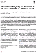 Cover page: Diffusion Tensor Analysis by Two-Dimensional Pair Correlation of Fluorescence Fluctuations in Cells