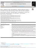 Cover page: Pain is common in early onset Parkinson's disease and pain severity is associated with age and worsening of motor and non-motor symptoms