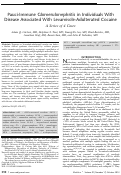 Cover page: Pauci-immune glomerulonephritis in individuals with disease associated with levamisole-adulterated cocaine: a series of 4 cases.