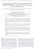 Cover page: The Relationship of Age to Personal Network Size, Relational Multiplexity, and Proximity to Alters in the Western United States