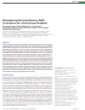 Cover page: Reimagining the Introductory Math Curriculum for Life Sciences Students