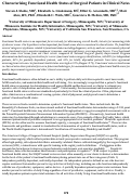 Cover page: Characterizing Functional Health Status of Surgical Patients in Clinical Notes.