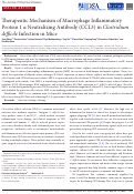 Cover page: Therapeutic Mechanism of Macrophage Inflammatory Protein 1 α Neutralizing Antibody (CCL3) in Clostridium difficile Infection in Mice