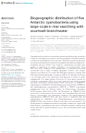Cover page: Biogeographic distribution of five Antarctic cyanobacteria using large-scale k-mer searching with sourmash branchwater.