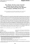 Cover page: Rho Inhibitor VX-210 in Acute Traumatic Subaxial Cervical Spinal Cord Injury: Design of the SPinal Cord Injury Rho INhibition InvestiGation (SPRING) Clinical Trial