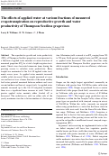 Cover page: The effects of applied water at various fractions of measured evapotranspiration on reproductive growth and water productivity of Thompson Seedless grapevines