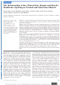 Cover page: The Relationship of the Clinical Disc Margin and Bruch's Membrane Opening in Normal and Glaucoma SubjectsBruch's Membrane Opening and Clinical Disc Margin