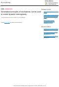 Cover page: Generalized principles of stochasticity can be used to control dynamic heterogeneity