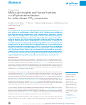 Cover page: Molecular insights and future frontiers in cell photosensitization for solar-driven CO2 conversion