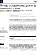 Cover page: Mitochondrial DNA and Electron Transport Chain Protein Levels Are Altered in Peripheral Nerve Tissues from Donors with HIV Sensory Neuropathy: A Pilot Study