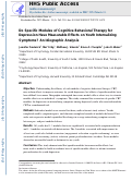 Cover page: Do specific modules of cognitive behavioral therapy for depression have measurable effects on youth internalizing symptoms? An idiographic analysis.