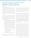 Cover page: Land Value Creation and Land Value Capture: Designing an Inclusionary Housing Ordinance Consistent with State Law