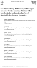 Cover page: Social Vulnerability, Wildfire Risk, and Ecological Concerns Over the American Wildland-Urban Interface in the San Francisco Bay Area: A Sustainable Development Perspective