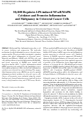 Cover page: MyD88 Regulates LPS-induced NF-ĸB/MAPK Cytokines and Promotes Inflammation and Malignancy in Colorectal Cancer Cells