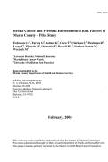 Cover page: Breast cancer and personal environmental risk factors in Marin County - 
Pilot study